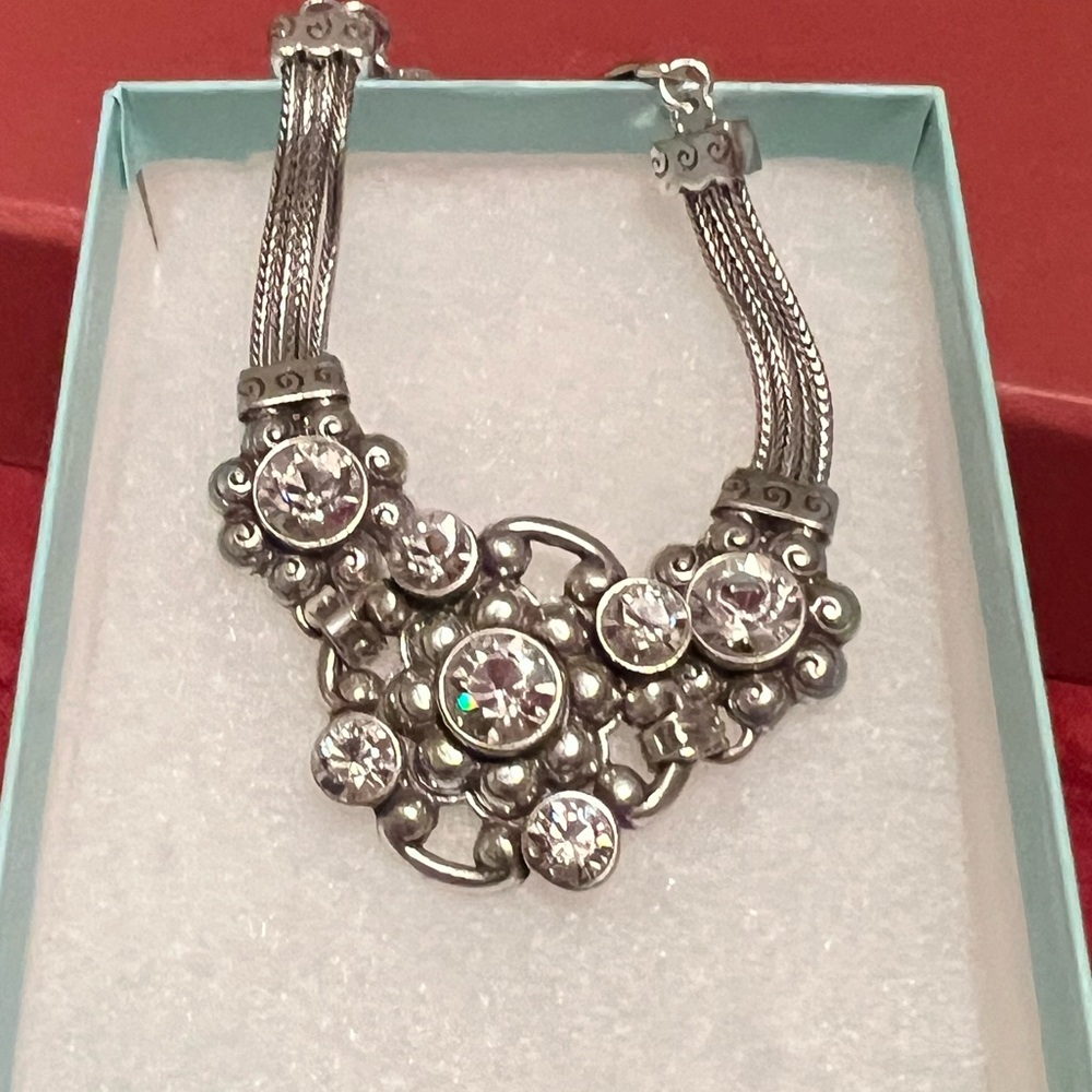 Brighton Silver-Tone Crystal Statement Bracelet